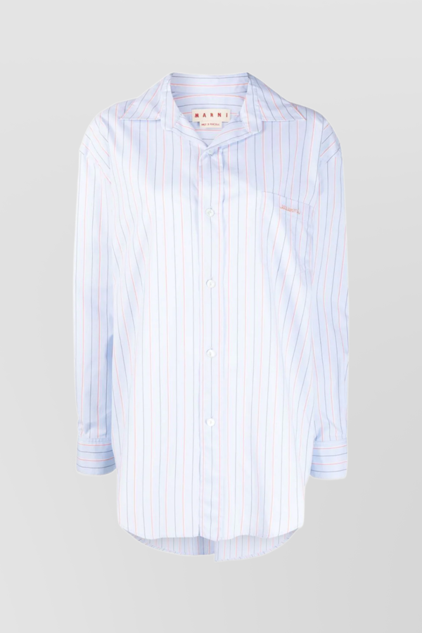 Loose light blue striped shirt