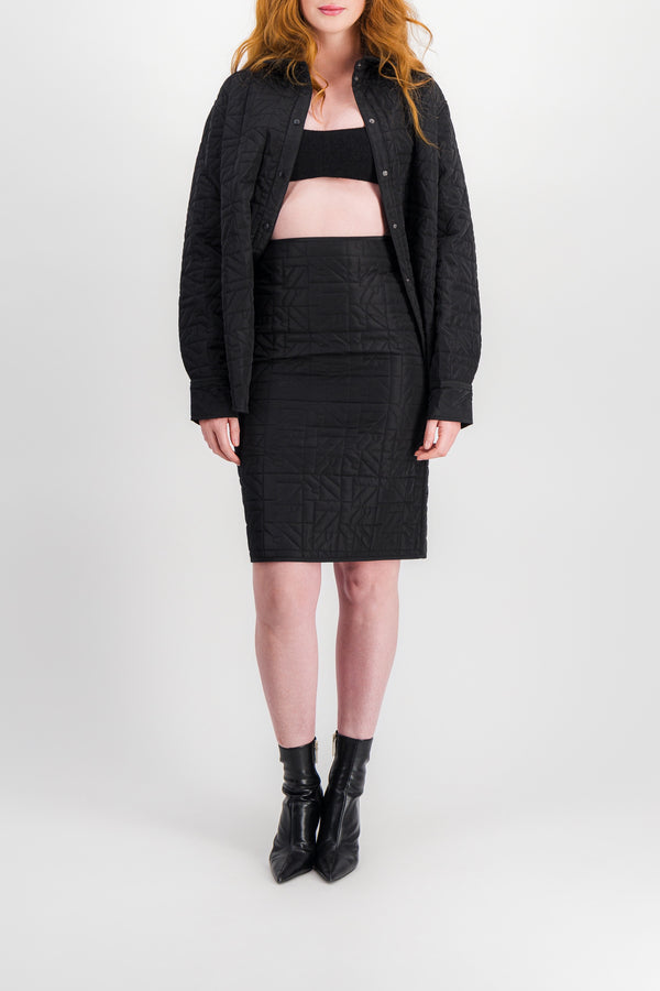 Logo quilted mini skirt