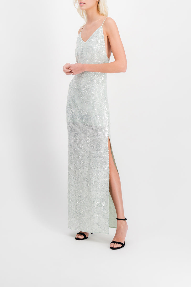 Nina Ricci - Sequin-embellished slip maxi dress